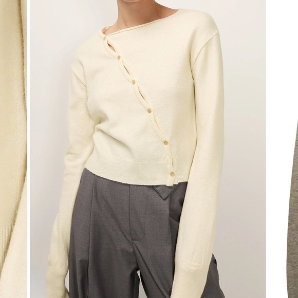 Diagonal Button Down Cardigan 